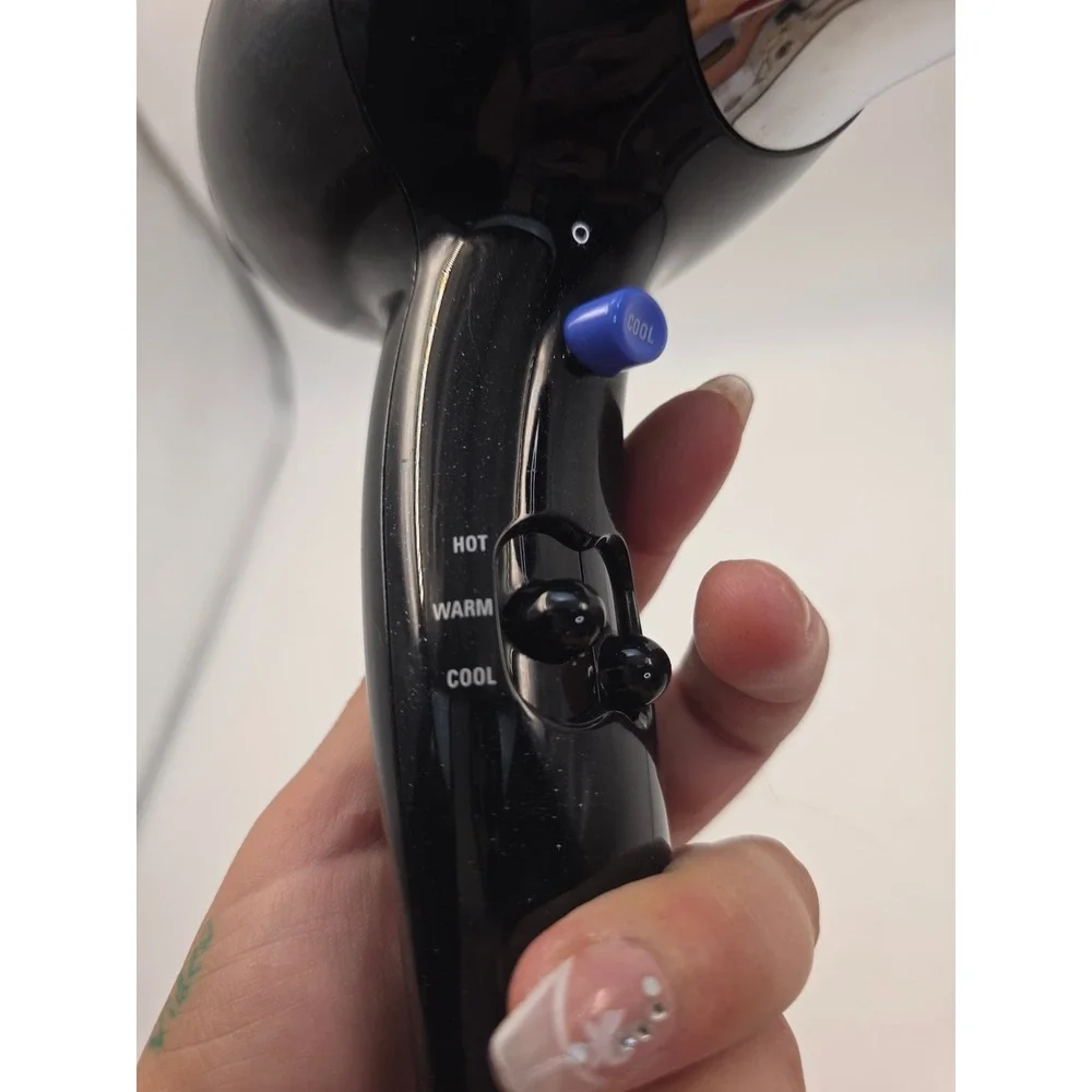 Conair 1875 Watt Hair Dryer Black Chrome Model 256X Heat Speed Settings
